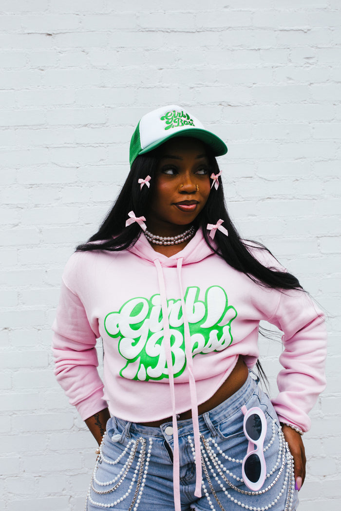 Girl Boss Cropped Hoodie - 001