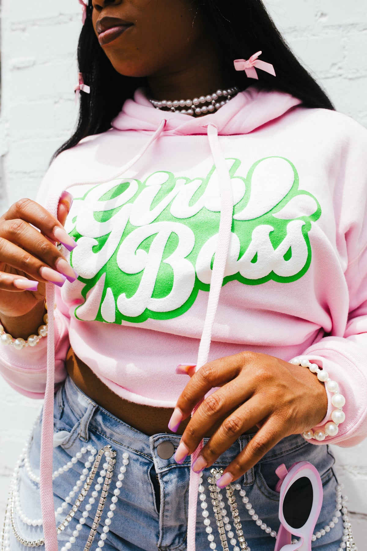 Girl Boss Cropped Hoodie - 001