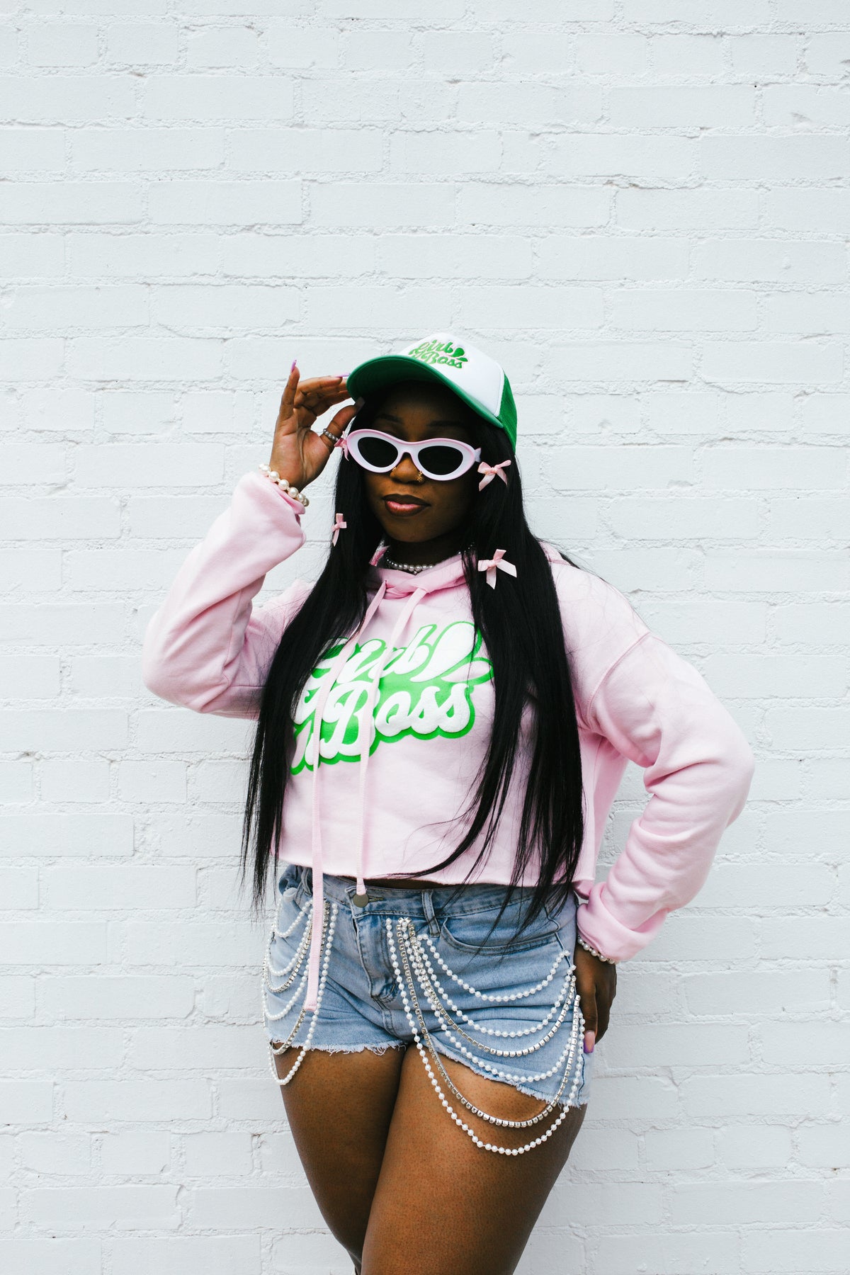 Girl Boss Cropped Hoodie - 001