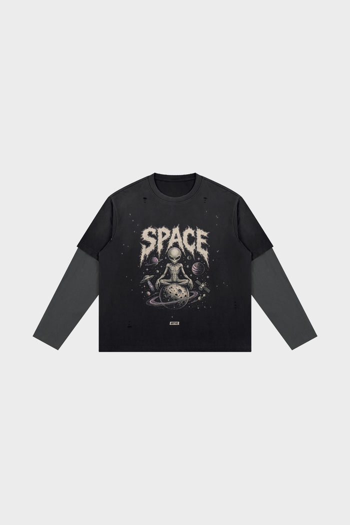 Observer Distressed LS Tee - 001