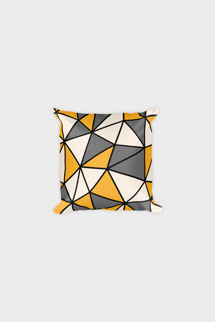 Polygon Throw Pillow (Yellow/Grey)