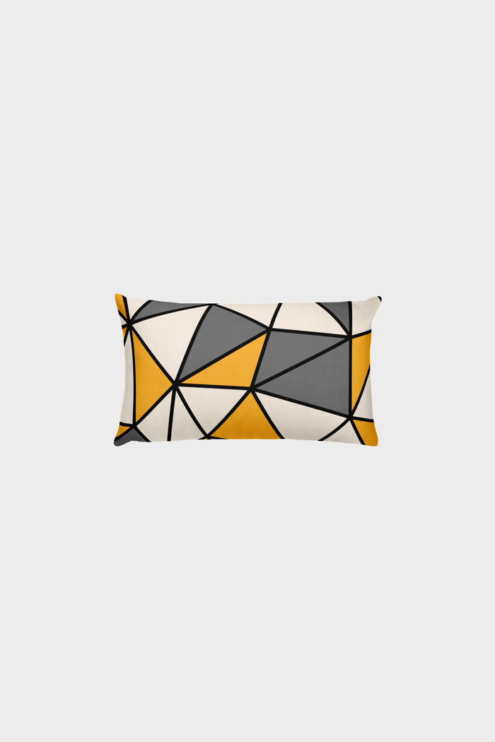Polygon Throw Pillow (Yellow/Grey)