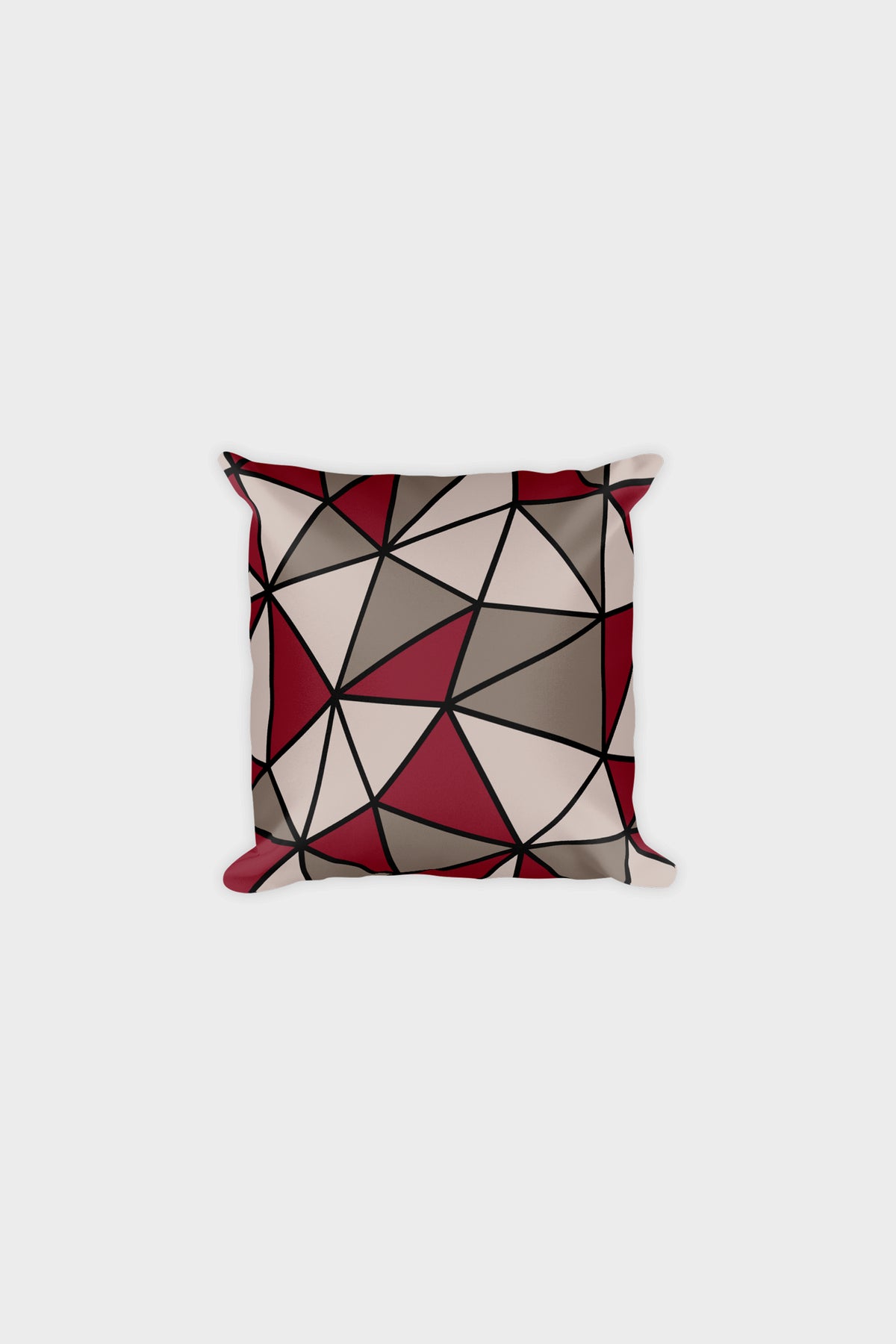 Polygon Throw Pillow (Maroon/Beige)